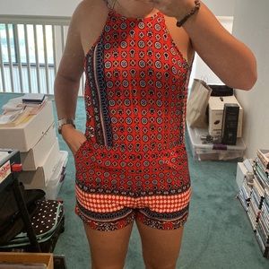 LF SUMMER GEOMETRIC PRINT ROMPER